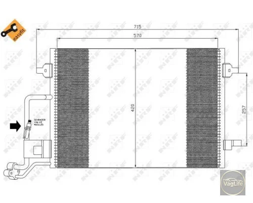 Радіатор кондиціонера 3B0260401B (35359) для Skoda / VW / Audi / Seat (VAG)