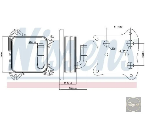 Радіатор оливний 03F117021A для Skoda / VW / Audi / Seat (VAG)
