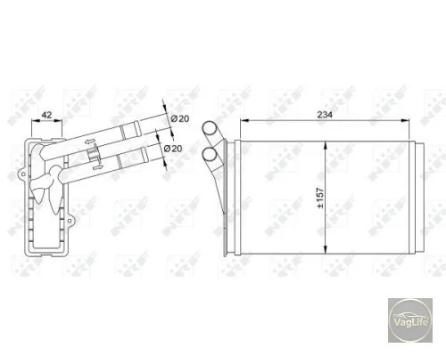 Радіатор пічки 8D1819030B (50524) для Skoda / VW / Audi / Seat (VAG)