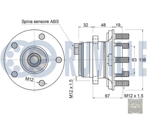 Шрус 701498099C (75417S) для Skoda / VW / Audi / Seat (VAG)