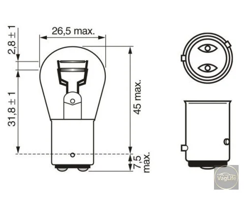 Автолампа N10251002 (1987302813) для Skoda / VW / Audi / Seat (VAG)