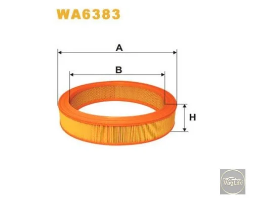 Фільтр повітря двигуна 115946301 (WA6383) для Skoda / VW / Audi / Seat (VAG)