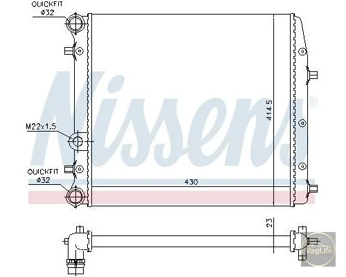 Радіатор 6Q0121253J для Skoda / VW / Audi / Seat (VAG)