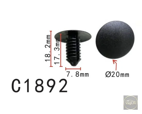Затиск панели лобового скласкла N90911301 для Skoda / VW / Audi / Seat (VAG)