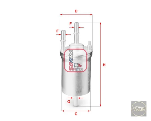 Фільтр паливний 6Q0201051J (S1833B) для Skoda / VW / Audi / Seat (VAG)