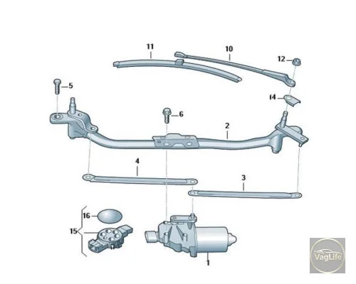Механізм склоочисника 6V1955023D для Skoda / VW / Audi / Seat (VAG)