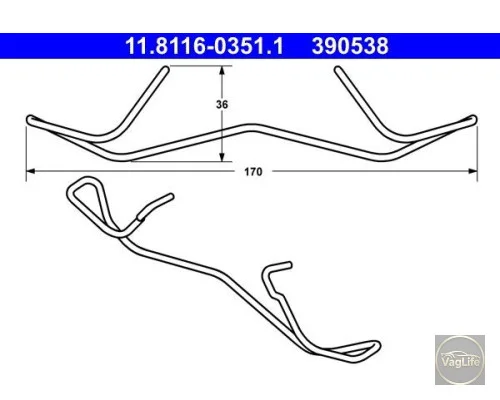 Пружинка супорта передній 1K0615269 (11.8116-0351.1) для Skoda / VW / Audi / Seat (VAG)