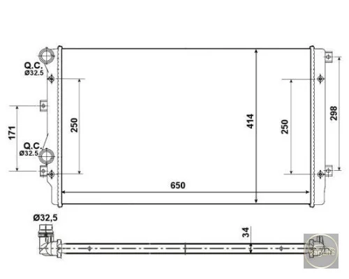 Радіатор 5K0121251F (53406A) для Skoda / VW / Audi / Seat (VAG)