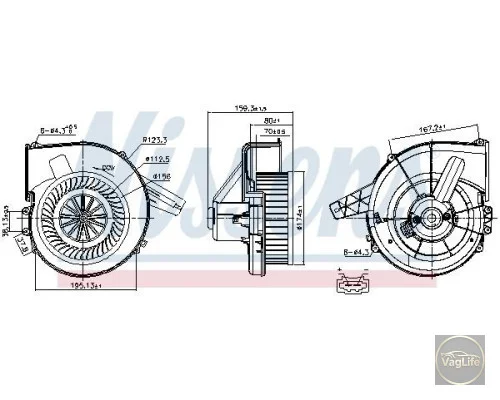 Вентилятор салону 6Q1820015H (NIS87028) для Skoda / VW / Audi / Seat (VAG)