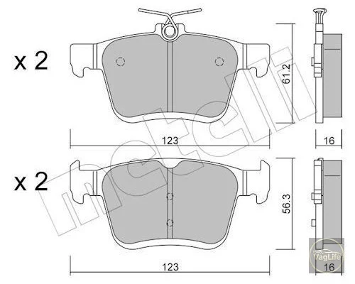 Колодки задні 3Q0698451B (22-0951-0) для Skoda / VW / Audi / Seat (VAG)