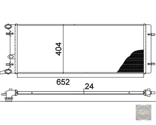 Радіатор 1J0121253N (CR368001S) для Skoda / VW / Audi / Seat (VAG)