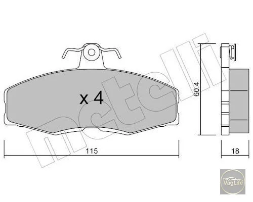 Колодки передні 6U0698151E (22-0039-0) для Skoda / VW / Audi / Seat (VAG)