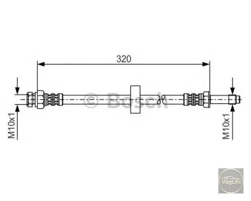 Шланг гальмівний передній 6U0611701B (1987476317) для Skoda / VW / Audi / Seat (VAG)