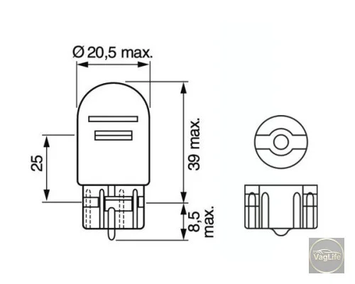 Автолампа W3x16g 1987302823 для Skoda / VW / Audi / Seat (VAG)